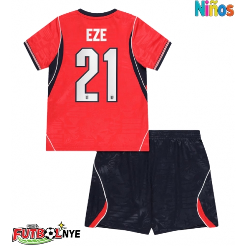 Camiseta Inglaterra Eberechi Eze #21 Visitante Equipación para niños Mundial 2026 manga corta (+ pantalones cortos)